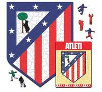 Iconic Puzzles - Atletico Madrid, Logo, Puzzle di Legno con licenza ufficiale, 100% sostenibile, regalo per adulti e bambini, taglia S, 150 Pz