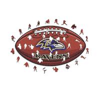 Iconic Puzzles - Baltimore Ravens, Logo, Puzzle di Legno con Licenza Ufficiale NFL, 100% sostenibile, Regalo per Adulti e Bambini, Taglia L, 500 PCS