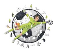Iconic Puzzles- Barcellona, TER Stegen Prodotto Ufficiale Puzzle in Legno, Colore per Adulti e Bambini, S, 150 Pcs, 100% Sostenibile