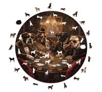 Iconic Puzzles - Cani che Giocano a Poker, puzzle in legno 100% sostenibile, Regali per Bambini e Adulti, taglia L, 600 Pezzi