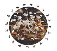 Iconic Puzzles - Cani Chef, puzzle in legno 100% sostenibile, Regali per Bambini e Adulti, taglia L, 600 Pezzi