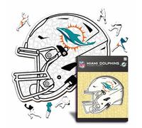 Iconic Puzzles - Casco Miami Dolphins, Puzzle di Legno con licenza ufficiale NFL, 100% sostenibile, regalo per adulti e bambini, taglia L, 500 Pcs