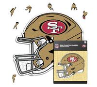 Iconic Puzzles - Casco San Francisco 49ers, Puzzle di Legno con licenza ufficiale NFL, 100% sostenibile, regalo per adulti e bambini, taglia M, 270 Pcs