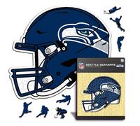 Iconic Puzzles - Casco Seattle Seahawks, Puzzle di Legno con licenza ufficiale NFL, 100% sostenibile, regalo per adulti e bambini, taglia M, 270 Pcs