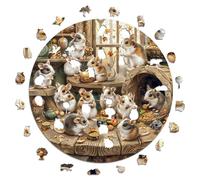 Iconic Puzzles- Criceti Curiosi Animali Domestici Puzzle in Legno 100% sostenibile, Multicolore, Taglia S, 24CRICETIS