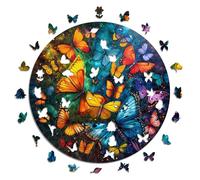 Iconic Puzzles- Farfalle Magiche Animali Fantasy Puzzle in Legno, Colore per Adulti e Bambini, M, 350 PCs, 100% Sostenibile