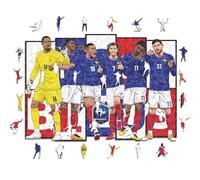 Iconic Puzzles - Francia, 6 giocatori, Puzzle di Legno con licenza ufficiale della nazionale, 100% sostenibile, regalo per adulti e bambini, taglia L, 500 Pcs