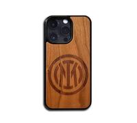 Iconic Puzzles, Inter Cover Ufficiale in Legno 100% sostenibile, compatibile con iPhone 15 Plus, Resistente, Idea Regalo