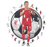 Iconic Puzzles- Liverpool, Darwin Nuñez Puzzle in Legno 100% sostenibile con Licenza Ufficiale, Colore, Taglia M, NUNEZ M