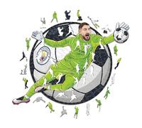 Iconic Puzzles - Manchester City, Gianluigi Donnarumma, Puzzle di Legno con licenza ufficiale, regalo per adulti e bambini, taglia M, 270 Pz