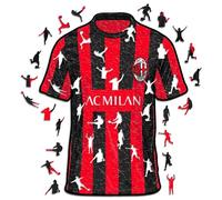 Iconic Puzzles, Milan Jersey, Prodotto ufficiale, Puzzle di Legno per Adulti e Bambini, Legno 100% Sostenibile, Taglia M 250 Pezzi