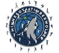 Iconic Puzzles - Minnesota Timberwolves, Logo, Puzzle di Legno con licenza ufficiale NBA, 100% sostenibile, regalo per adulti e bambini, taglia M, 270 Pz