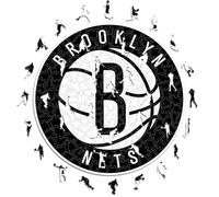 Iconic Puzzles NBA Puzzle in Legno, Multicolore, M, 270 PZ, BrooklynNets-M