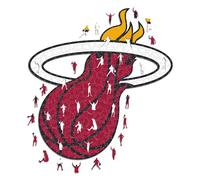 Iconic Puzzles- NBA Puzzle in Legno, Multicolore, Miami Heat, MiamiHeat-L