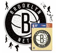 Iconic Puzzles - Brooklyn Nets, Logo, Puzzle di Legno con licenza ufficiale NBA, 100% sostenibile, regalo per adulti e bambini, taglia S, 150 Pz