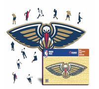 Iconic Puzzles - New Orleans Pelicans, Logo, Puzzle di Legno con licenza ufficiale NBA, 100% sostenibile, regalo per adulti e bambini, taglia S, 150 Pz