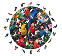 Iconic Puzzles-Pappagalli Colorati Animali Fantasy Puzzle in Legno 100% sostenibile, Colore Per adulti e Bambini, Taglia