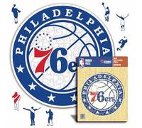 Iconic Puzzles- NBA Puzzle in Legno, Multicolore, Philadelphia 76ers, Philadelphia76ers-S