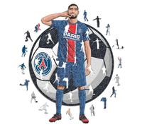 Iconic Puzzles - PSG, Achraf Hakimi, Puzzle di Legno con licenza ufficiale, 100% sostenibile, regalo per adulti e bambini, taglia M, 270 Pcs