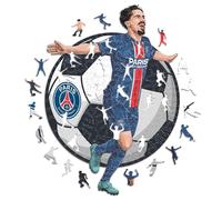 Iconic Puzzles - PSG, Vitinha, Puzzle di Legno con licenza ufficiale, 100% sostenibile, regalo per adulti e bambini, taglia L, 500 Pcs