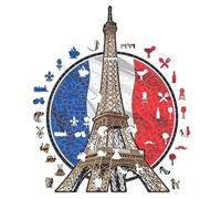 Iconic Puzzles- Torre Eiffel Puzzle in Legno 100% sostenibile, Taglia M, 24TEIFFM