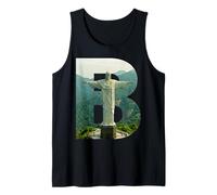 Iconico Brasile Paesaggio Cristo Redentore Lettera B Canotta