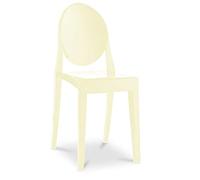 Iconik Interior Ghost Style - Sedia trasparente da pranzo Victoria Queen Crema