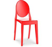 Iconik Interior Ghost Style - Sedia trasparente per sala da pranzo, Victoria Queen Rosso