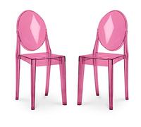 Iconik Interior Ghost Style - Set di 2 sedie da pranzo trasparenti Victoria, trasparenti