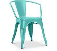 Iconik Interior Industrial Style Sedia da pranzo con braccioli - Design industriale - Acciaio - Nuova edizione - Stylix Verde pastello