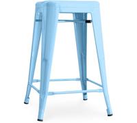 Iconik Interior Industrial Style - Sgabello da bar, design industriale, 60 cm, nuova edizione - Stylix blu pastello