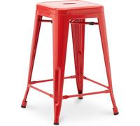Iconik Interior Industrial Style - Sgabello da bar, design industriale - 60 cm - Nuova edizione - Stylix Rosso