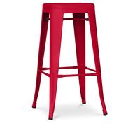 Iconik Interior Industrial Style - Sgabello da bar, design industriale - 76 cm - Nuova edizione - Stylix Rosso