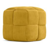 Iconik Interior Pouf quadrato imbottito in velluto a coste - Design moderno - cubo senape