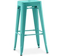 Iconik Interior Tolix Style - Sgabello da bar, design industriale, 76 cm, colore: Verde pastello