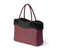 ICONIX Borsa Con Pelo alla Moda Design Originale Made in Italy Ideale per Uso Quotidiano e Versatile in Varie Colorazioni (Rosso/Nero)
