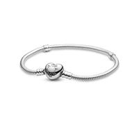 Icons Bracciale in argento con maglia snake e chiusura a cuore