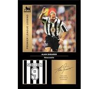 Icons Wall Art Alan Shearer Newcastle Legends firmata A4 con foto stampate in formato A4, regalo per i fan del Newcastle United con firma riprodotta digitalmente senza cornice
