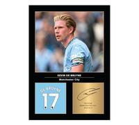 Icons Wall Art - Espositore fotografico stampato in formato A4 di Kevin De Bruyne Manchester City - Firma riprodotta in digitale - Regalo per tifosi di calcio/calcio - poster senza cornice Man City