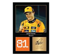 Icons Wall Art Foto stampata con autografo di Oscar Piastri McLaren Racing, formato A4, idea regalo per i fan di Formula 1, riprodotta digitalmente, senza cornice