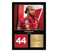 Icons Wall Art Foto stampata di Lewis Hamilton Ferrari Racing, formato A4, idea regalo per i fan di Formula 1, riproduzione digitale, senza cornice