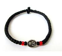 IconsGr Bracciale in corda di preghiera cristiano e cristiano Komboskoini, nero, VM2