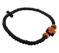 IconsGr Corda da preghiera komboskini greca cristiano ortodossa benedetta, fatta a mano, Chotki, sottile con croce legno dal mount Athos (Grecia) / 2