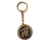 IconsGr Portachiavi con moneta antica Gufo di Athena Scudo Dea Athena Portachiavi Verde