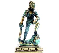 IconsGr - Statuetta in miniatura del dio greco antico Ares, colore: Oro con ossido Verde