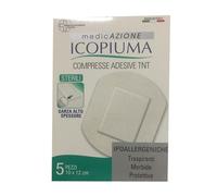 Icopiuma Compresse adesive - Medicazione sterile in TNT per le ferite, 5 pezzi da 10x12 cm