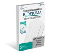 Icopiuma Compresse Adesive Medicazione sterile per le ferite 10x15 cm, 5 cerotti