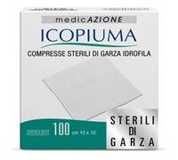 Icopiuma Garza compressa idrofila 10x10 cm - Compresse sterili per tamponare le lesioni, 100 pezzi