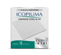 ICOPIUMA GARZA COMPRESSA IN TESSUTO NON TESSUTO ADESIVA 10X10 CM 16 PEZZI