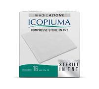 Icopiuma Compresse Adesive di Garza Sterili in TNT 10x10 cm 16 Pezzi